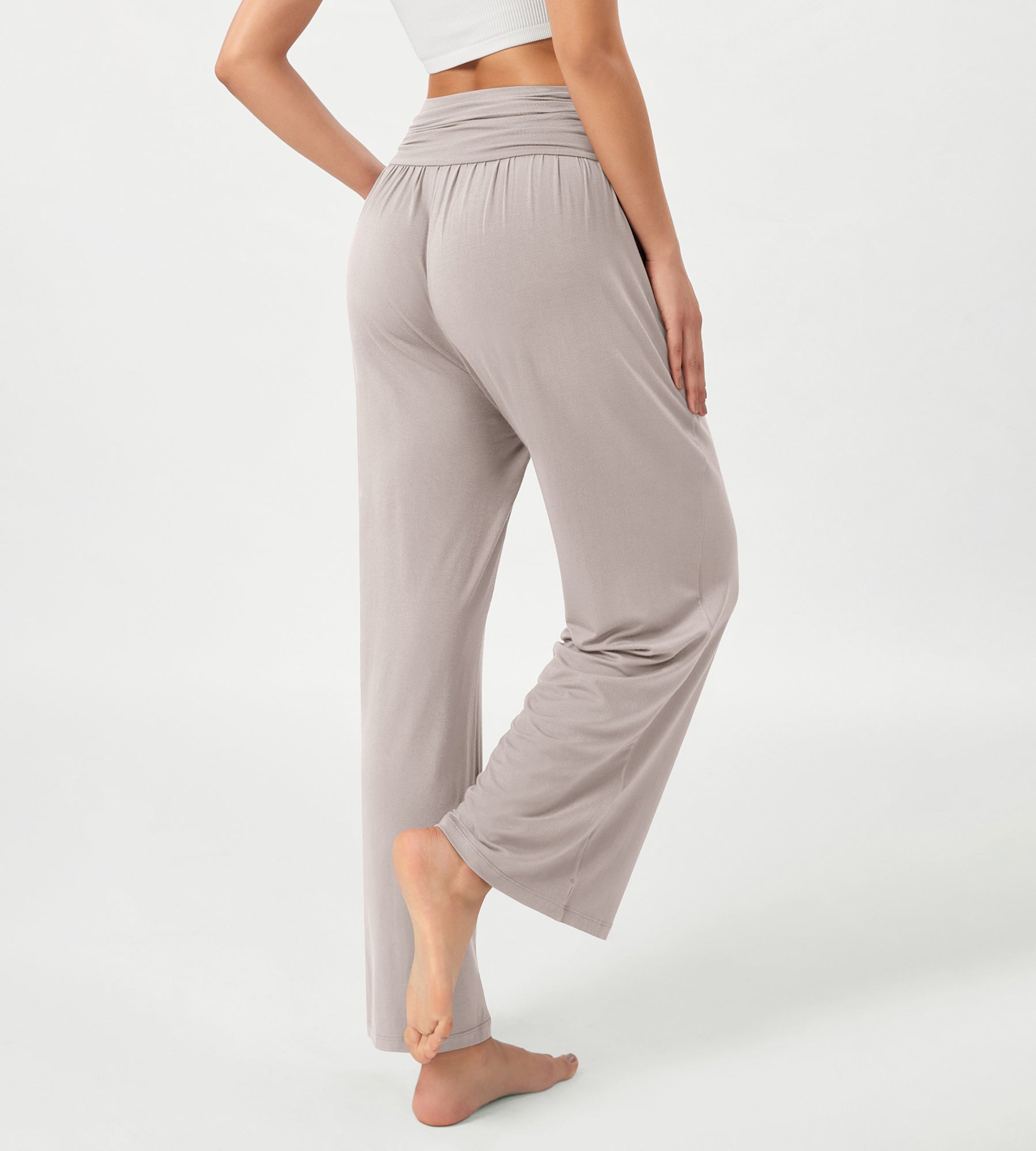 26" Wide Leg Palazzo Loose Comfy Lounge Pants with Pockets - ododos