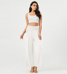 26" Wide Leg Palazzo Loose Comfy Lounge Pants with Pockets - ododos