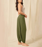 Women's Wide Leg Loose Draped Harem Pants with Pockets - ododos