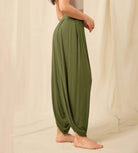 Women's Wide Leg Loose Draped Harem Pants with Pockets - ododos