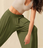 Women's Wide Leg Loose Draped Harem Pants with Pockets - ododos