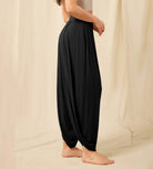 Women's Wide Leg Loose Draped Harem Pants with Pockets - ododos