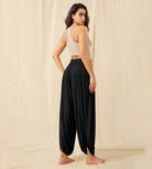 Women's Wide Leg Loose Draped Harem Pants with Pockets - ododos