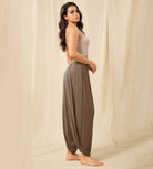 Women's Wide Leg Loose Draped Harem Pants with Pockets - ododos