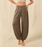 Women's Wide Leg Loose Draped Harem Pants with Pockets - ododos