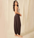 Women's Wide Leg Loose Draped Harem Pants with Pockets - ododos