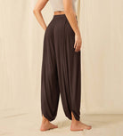 Women's Wide Leg Loose Draped Harem Pants with Pockets - ododos