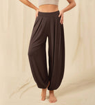 Women's Wide Leg Loose Draped Harem Pants with Pockets - ododos