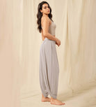 Women's Wide Leg Loose Draped Harem Pants with Pockets - ododos