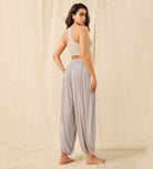 Women's Wide Leg Loose Draped Harem Pants with Pockets - ododos