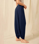 Women's Wide Leg Loose Draped Harem Pants with Pockets - ododos