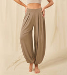 Women's Wide Leg Loose Draped Harem Pants with Pockets - ododos