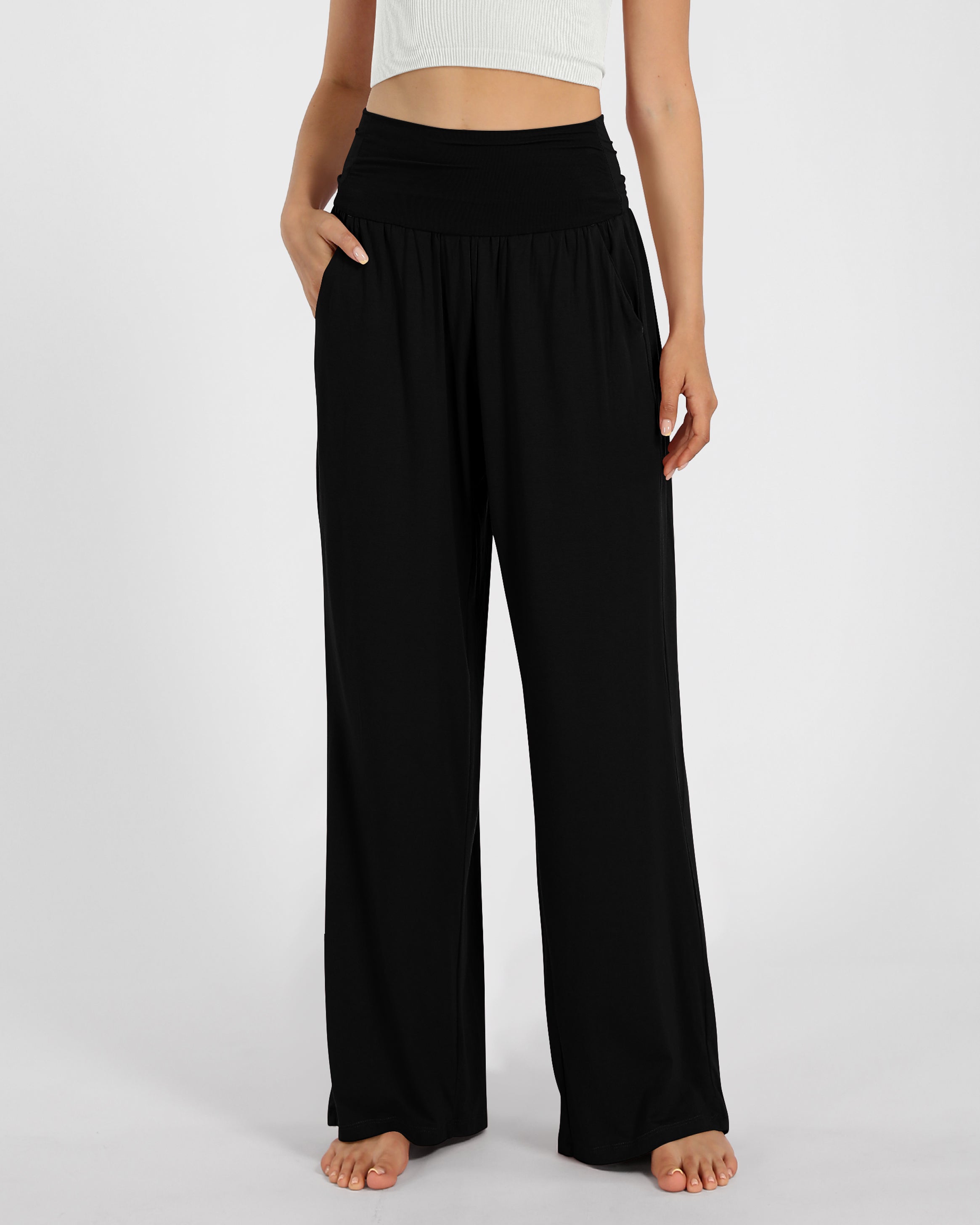 28 Wide Leg Palazzo Loose Comfy Lounge Pants with Pockets - ododos