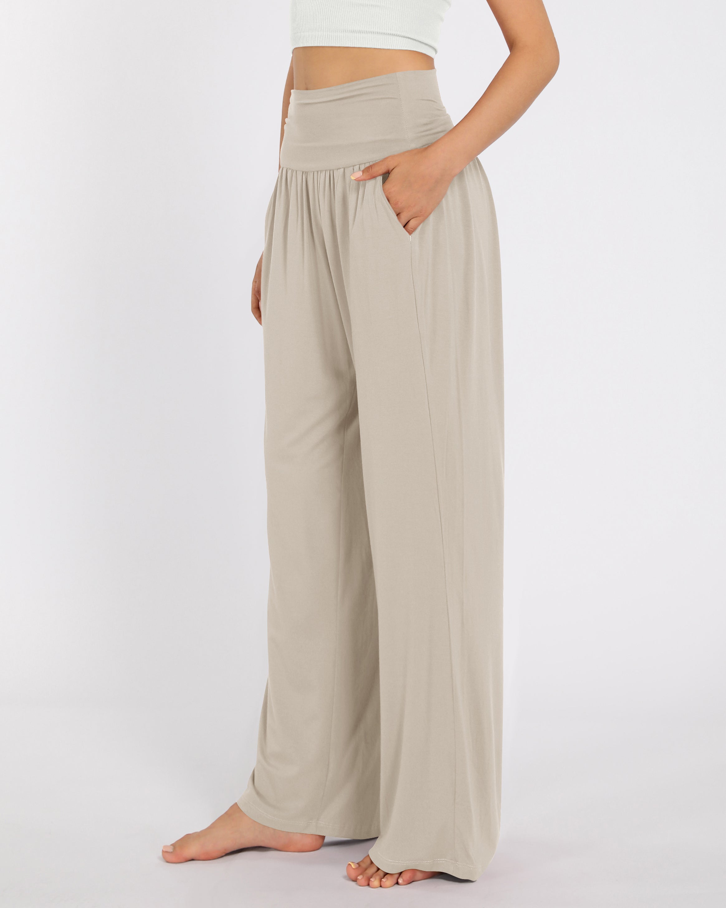 28 Wide Leg Palazzo Loose Comfy Lounge Pants with Pockets - ododos
