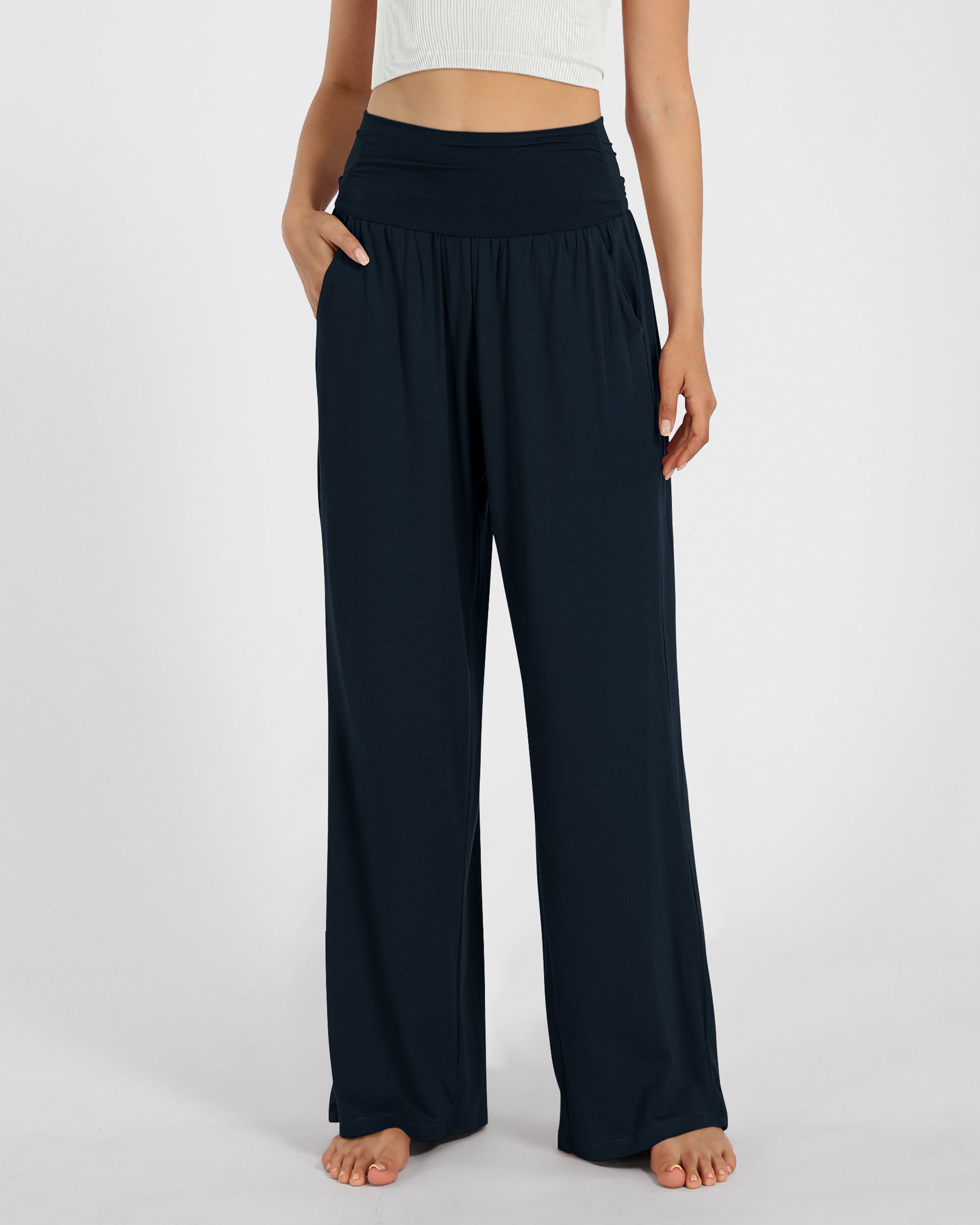 28 Wide Leg Palazzo Loose Comfy Lounge Pants with Pockets - ododos