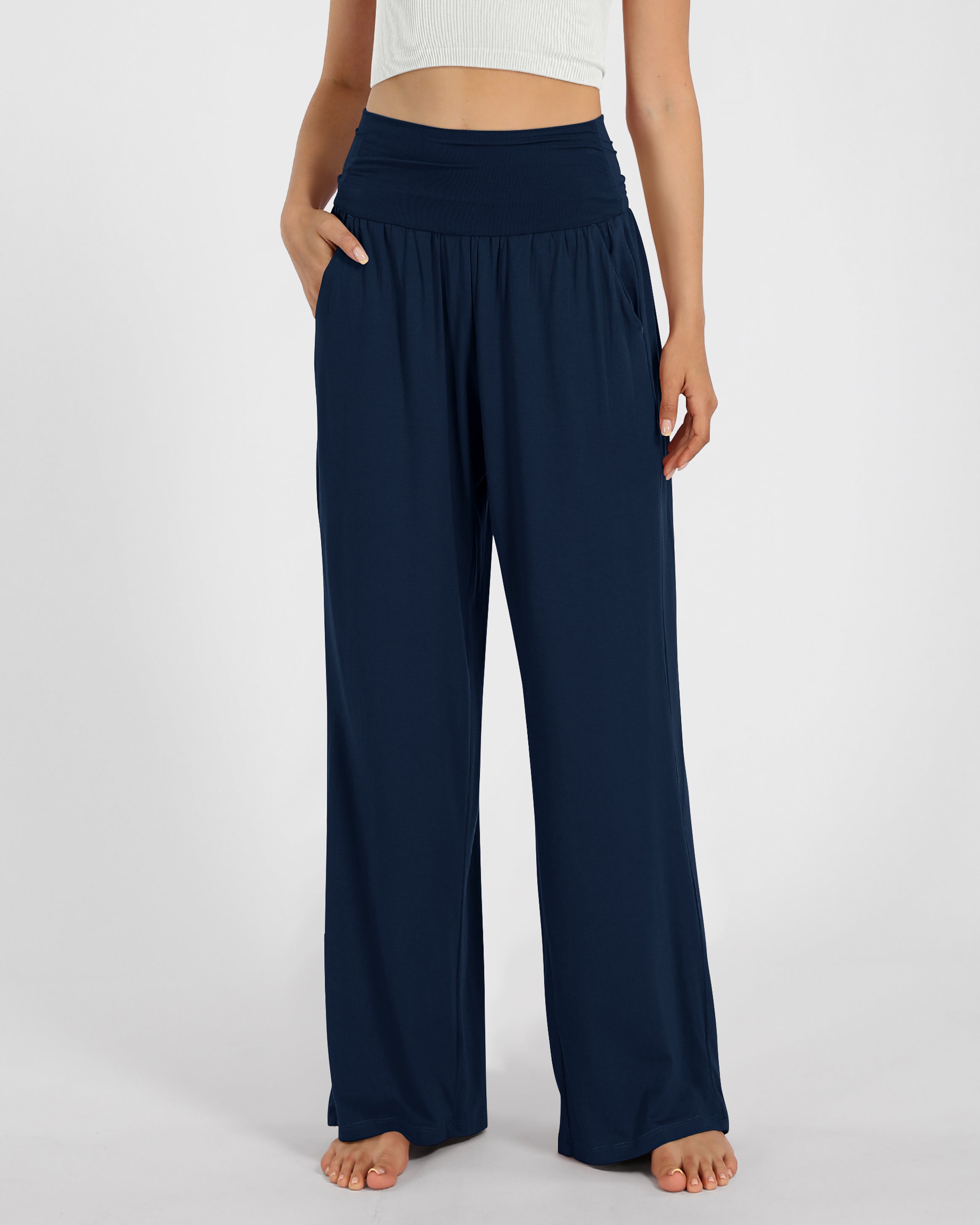 28 Wide Leg Palazzo Loose Comfy Lounge Pants with Pockets - ododos