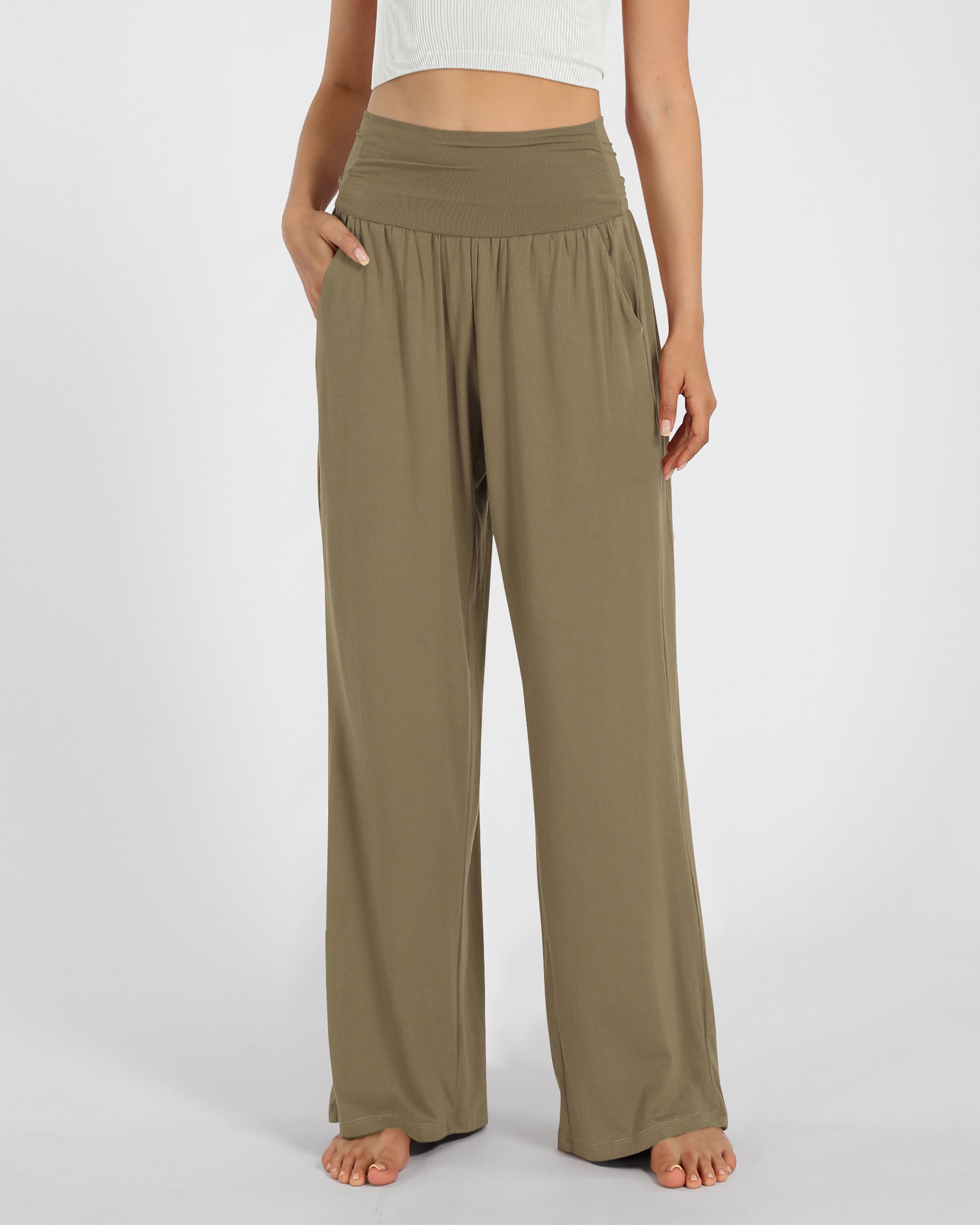 28 Wide Leg Palazzo Loose Comfy Lounge Pants with Pockets - ododos