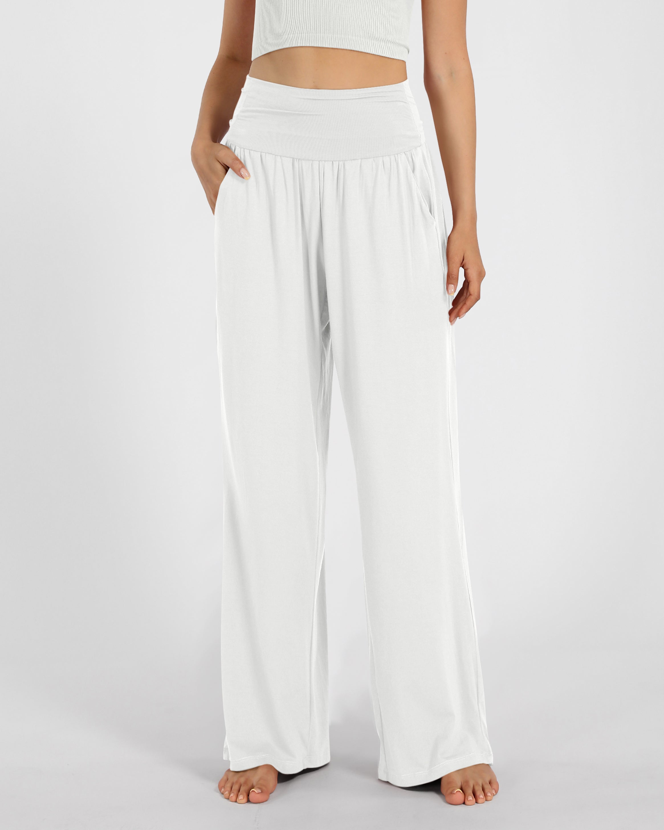 28 Wide Leg Palazzo Loose Comfy Lounge Pants with Pockets - ododos