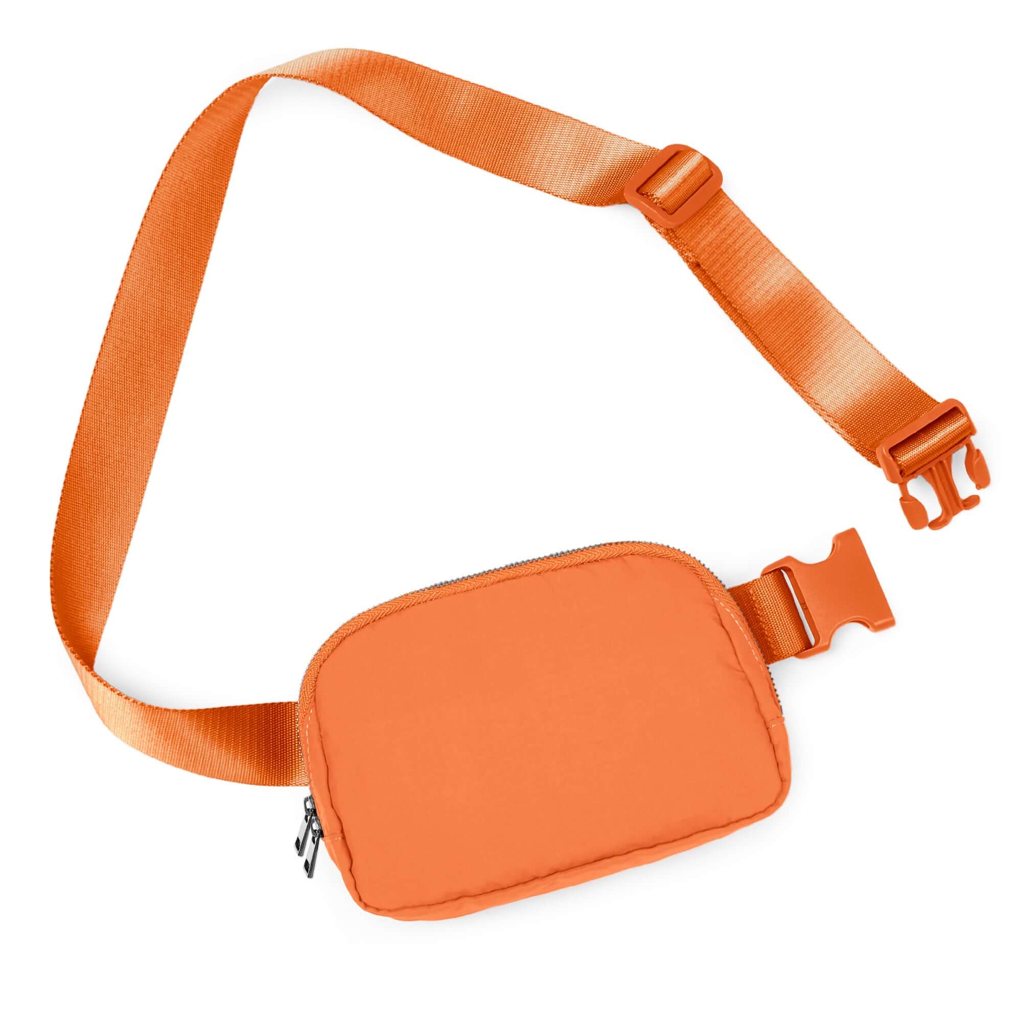 Unisex Two-Way Zip Mini Belt Bag Orange 8 x 2 x 5.5 - ododos