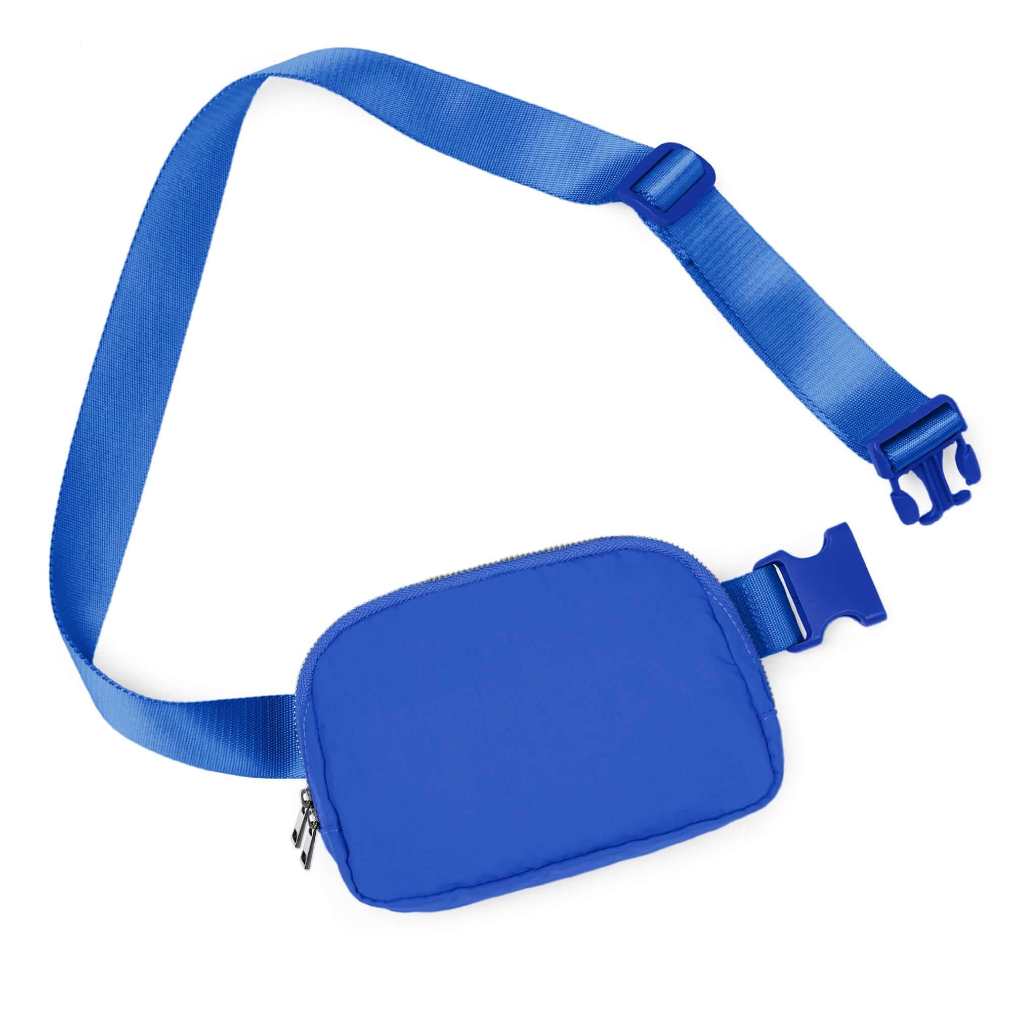Unisex Two-Way Zip Mini Belt Bag Wild Blue 8 x 2 x 5.5 - ododos