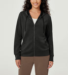 Modal Soft Full-Zip Hoodies Casual Jacket with Pockets - ododos