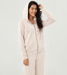 Modal Soft Full-Zip Hoodies Casual Jacket with Pockets - ododos