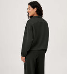 Modal Soft Cinchable Half Zipper Funnel Neck Oversize Pullover - ododos