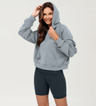 Modal Soft Oversized Long Sleeve Cropped Hoodie - ododos