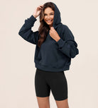 Modal Soft Oversized Long Sleeve Cropped Hoodie - ododos