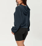 Modal Soft Oversized Long Sleeve Cropped Hoodie - ododos