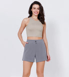 Modal Soft Adjustable Shockcord Relaxed Shorts Purple Gray - ododos