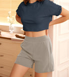 Modal Soft High Waist Casual Shorts with Pockets - ododos