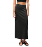 Modal Soft Back Slit Casual Maxi Skirts - ododos