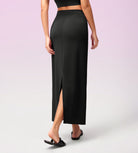 Modal Soft Back Slit Casual Maxi Skirts - ododos