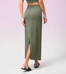 Modal Soft Back Slit Casual Maxi Skirts - ododos