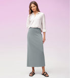 Modal Soft Back Slit Casual Maxi Skirts - ododos