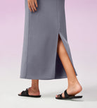 Modal Soft Back Slit Casual Maxi Skirts - ododos