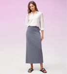 Modal Soft Back Slit Casual Maxi Skirts - ododos