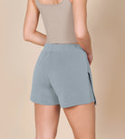 Modal Soft Asymmetrical Hem Wrap Mini Skorts - ododos