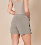 Modal Soft Asymmetrical Hem Wrap Mini Skorts - ododos