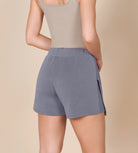 Modal Soft Asymmetrical Hem Wrap Mini Skorts - ododos