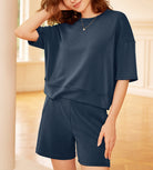 Modal Soft Oversized Crew Neck Short Sleeve T-Shirts - ododos