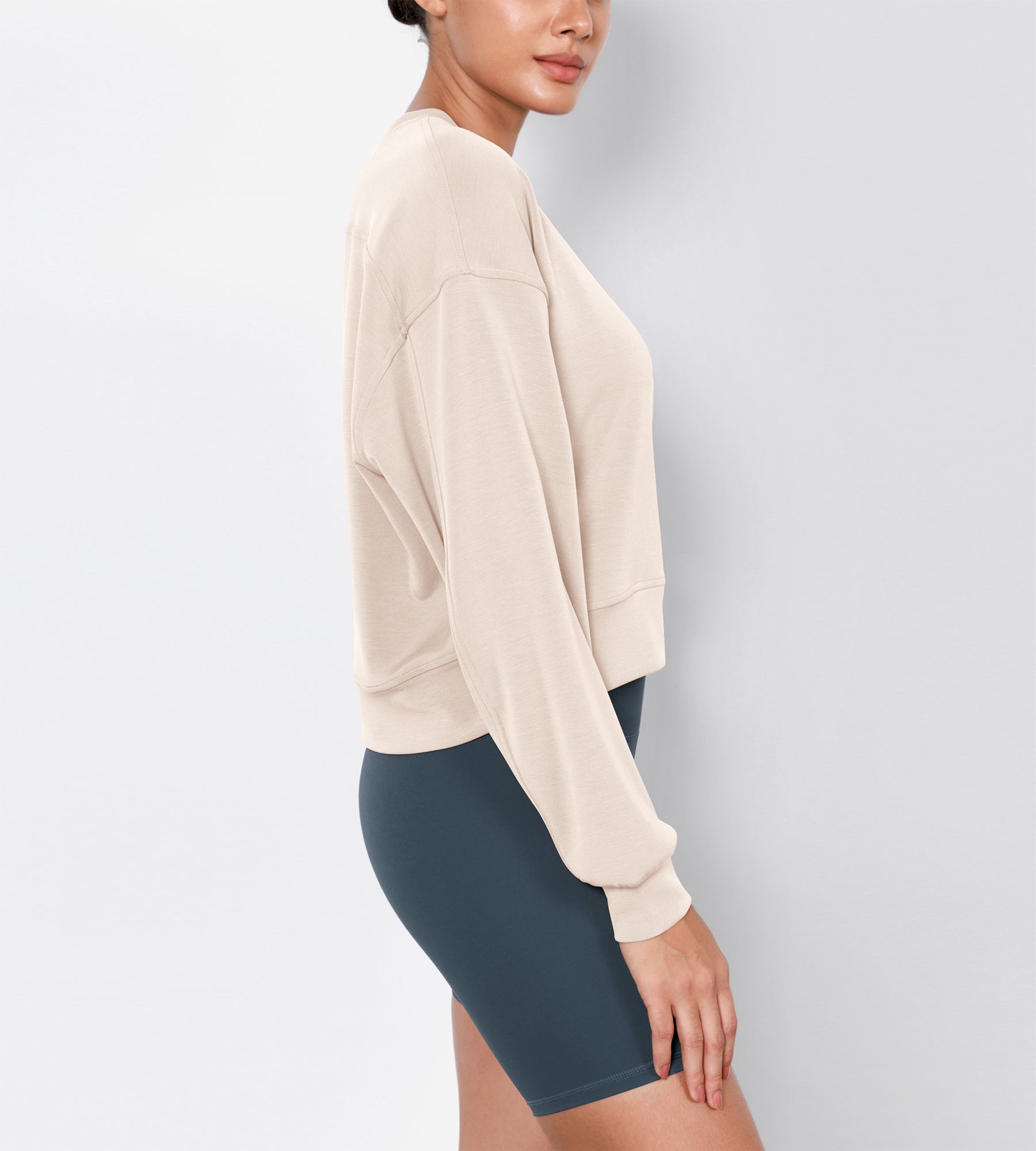 Modal Soft Long Sleeve Cropped Sweatshirts - ododos