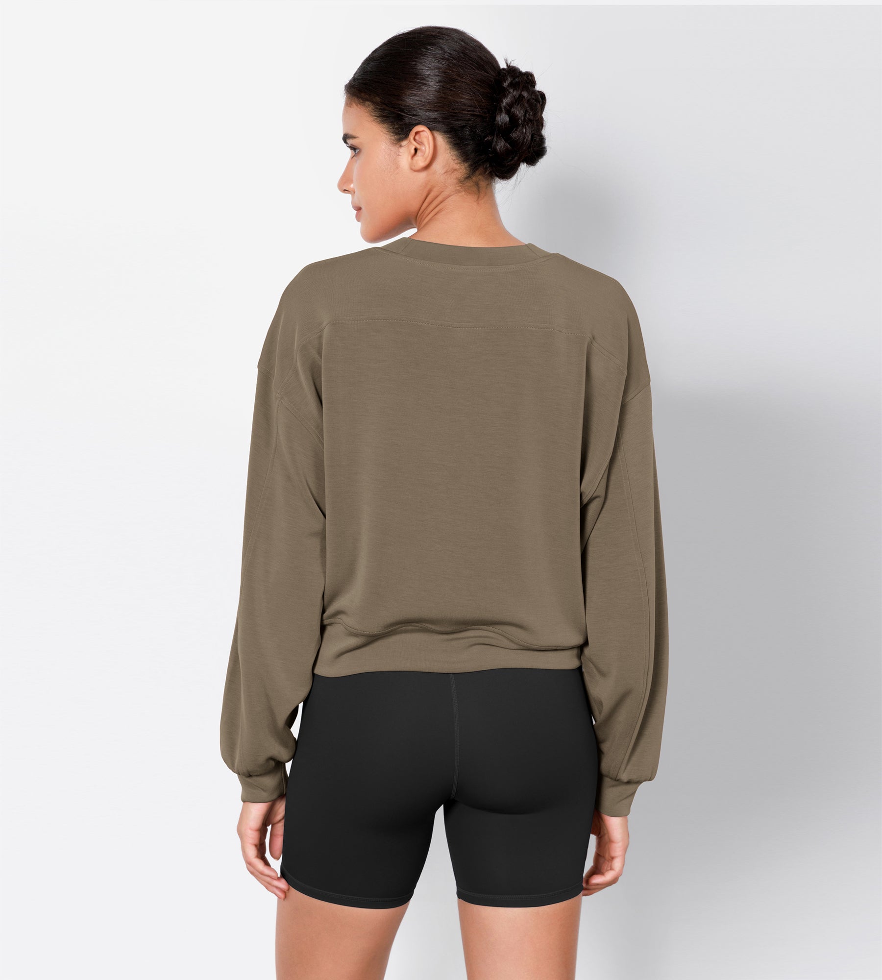 Modal Soft Long Sleeve Cropped Sweatshirts - ododos