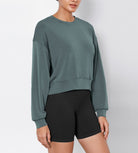 Modal Soft Long Sleeve Cropped Sweatshirts - ododos