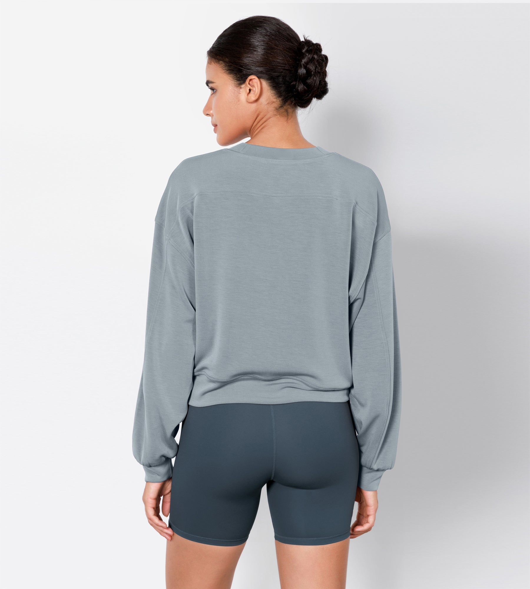 Modal Soft Long Sleeve Cropped Sweatshirts - ododos