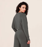 Modal Soft Long Sleeve Cropped Sweatshirts with Thumb Hole - ododos