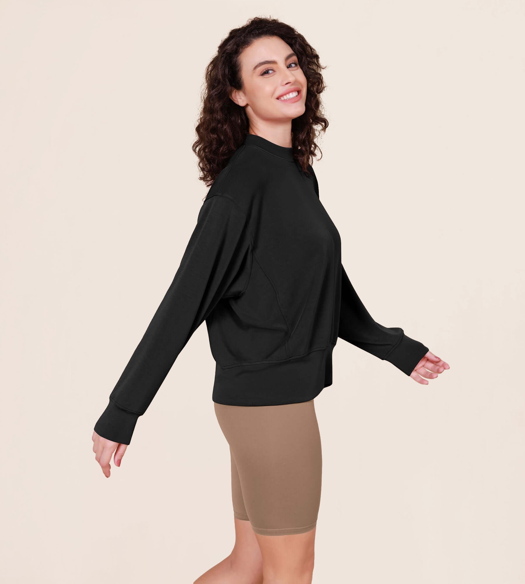 Modal Soft Long Sleeve Oversized Sweatshirts - ododos