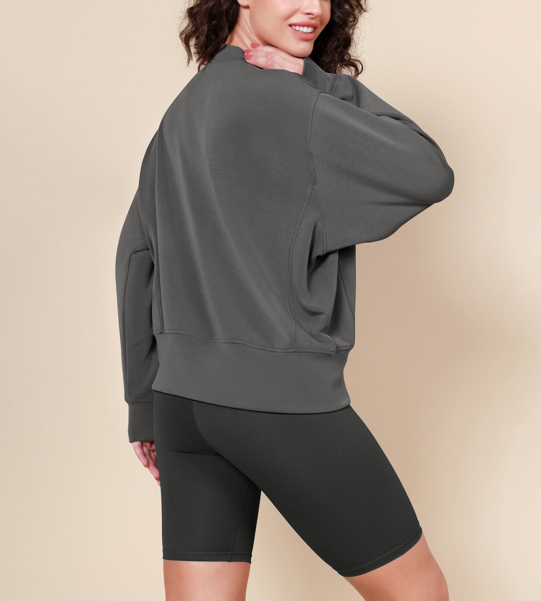 Modal Soft Long Sleeve Oversized Sweatshirts - ododos