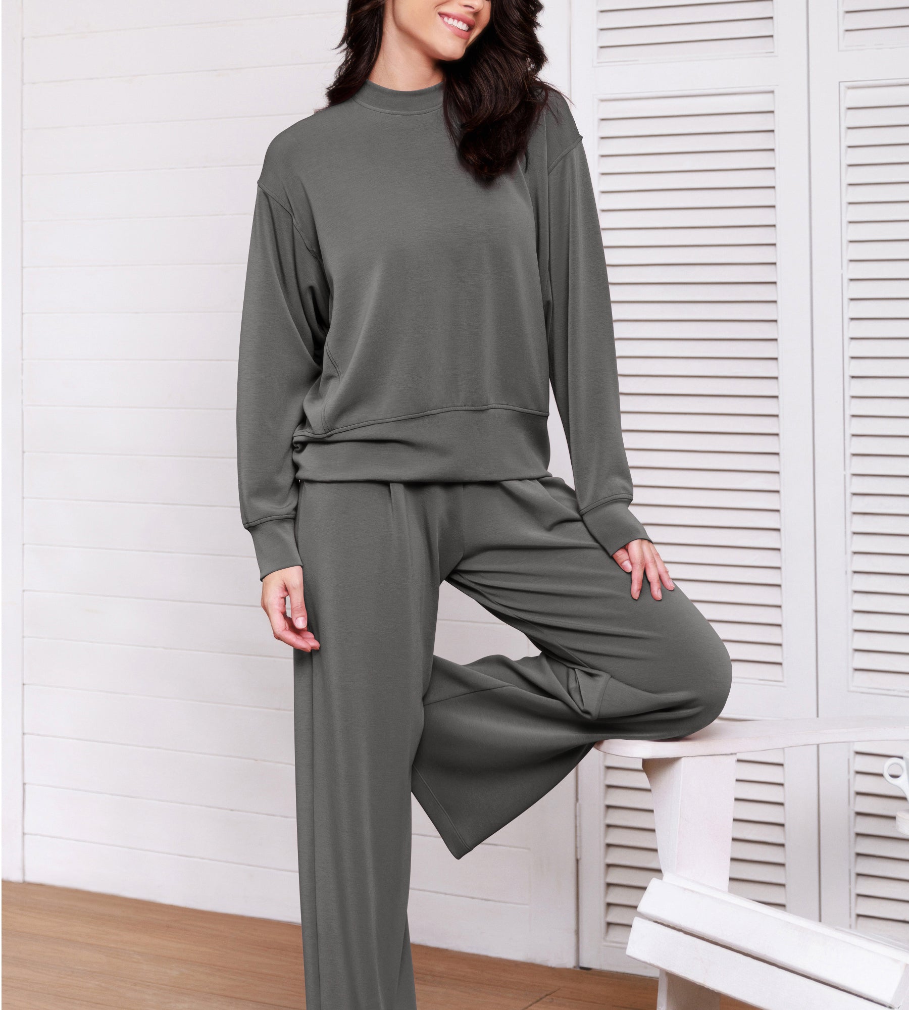 Modal Soft Long Sleeve Oversized Sweatshirts - ododos